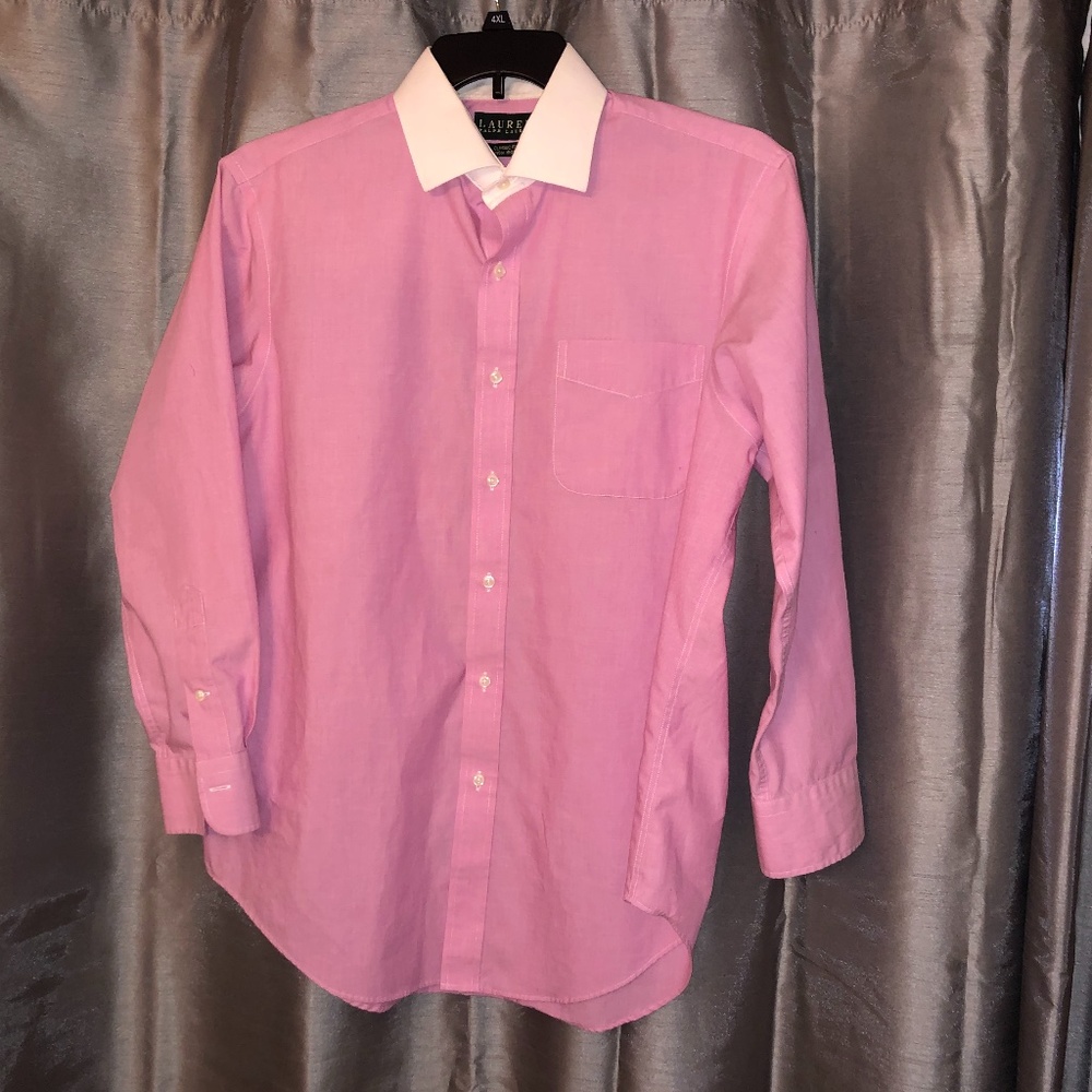 Ralph Lauren Contrast Collar Shirt, Pink 16.5